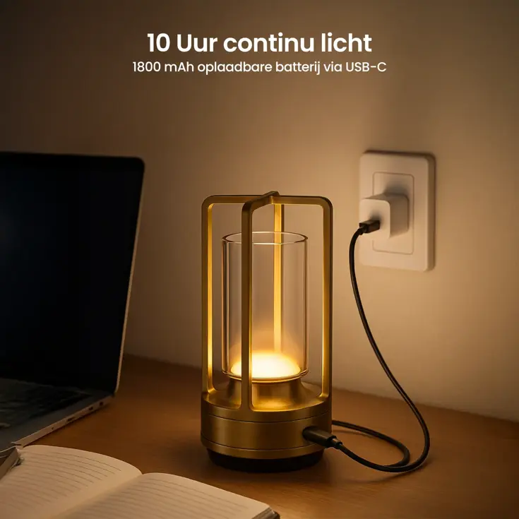 Lumina Tafellamp Oplaadbaar - 17.5cm - LED