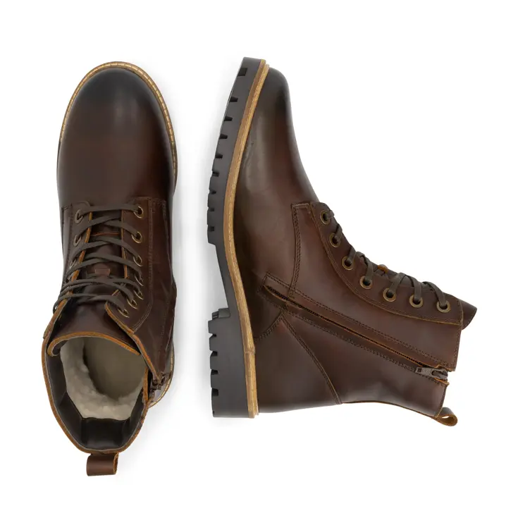 Rosendal Heren - Veterboots met rits - Wol gevoerd