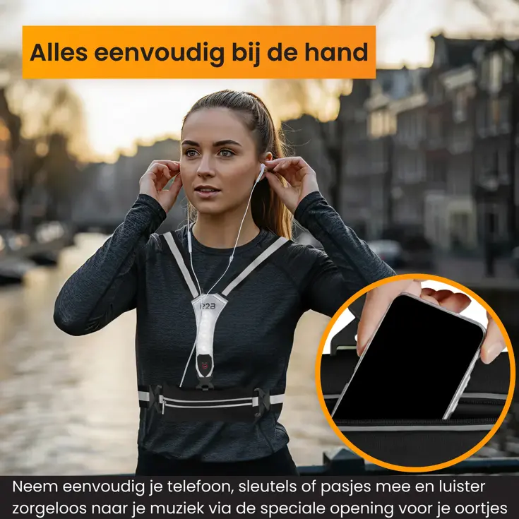 Hardloopvest met Opbergvak oplaadbaar