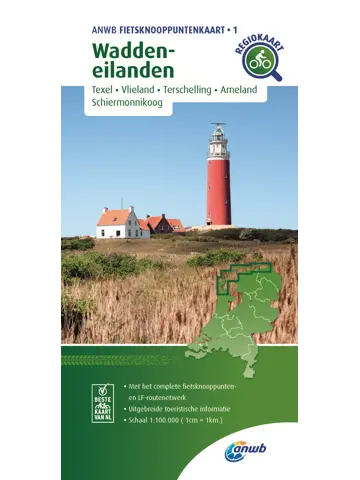 ANWB Knooppuntenkaart 1 Waddeneilanden