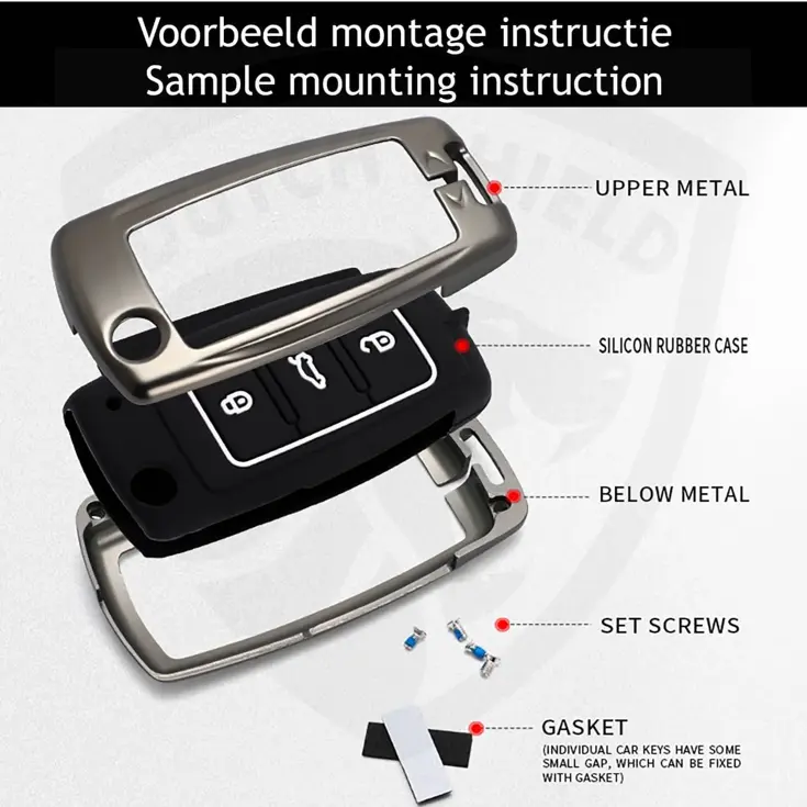 Metalen Sleutelhoesje voor Volkswagen grijs A3