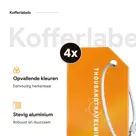 Aluminium kofferlabels – 4 stuks – Oranje