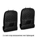 2x Kunstlederen Anti-trap Autostoelmat + Opbergvak