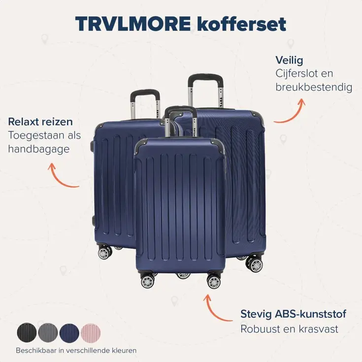 TRVLMORE Kofferset - 3 Delig - 38L