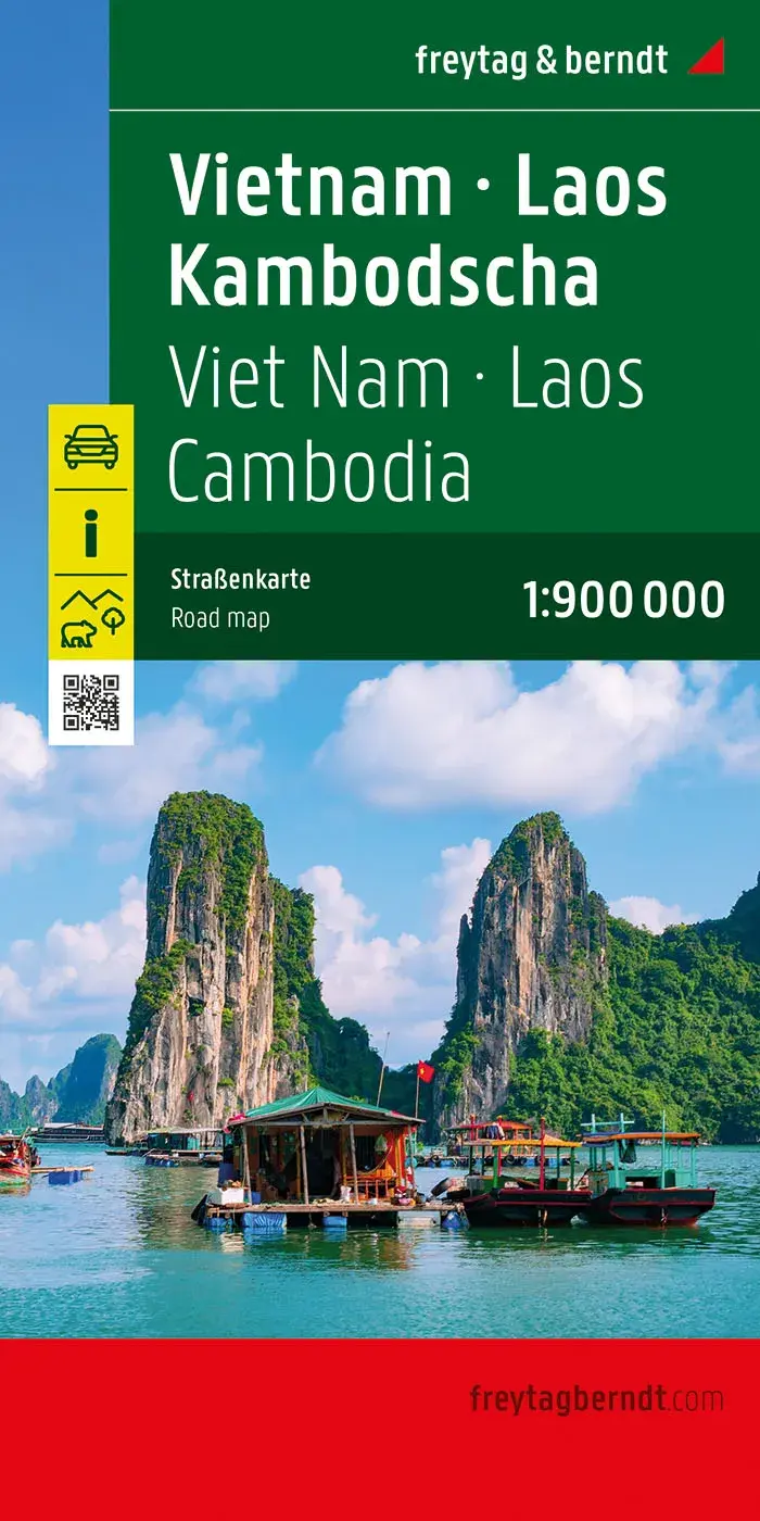Wegenkaart Vietnam - Laos - Cambodja