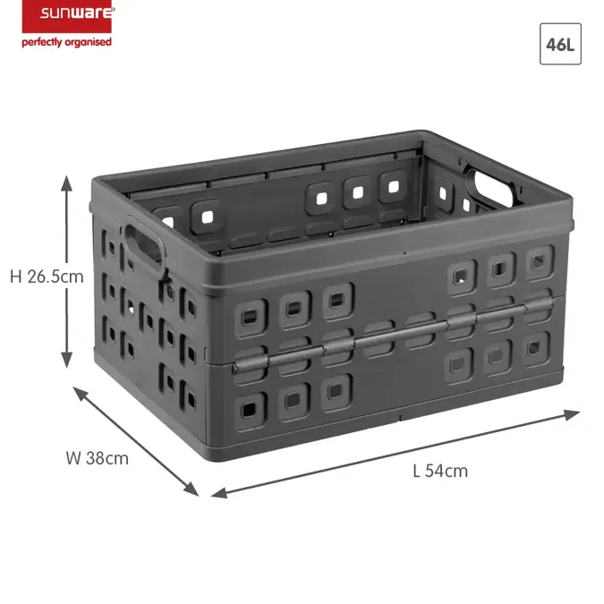 Square - Vouwkrat met koeltas - 46L antraciet