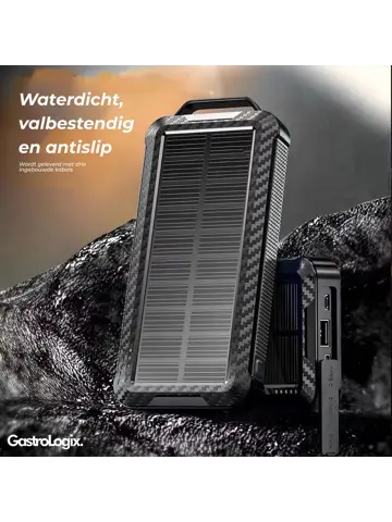 Solar Powerbank Zwart 10.000 mah