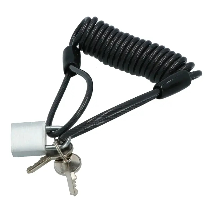 Spiraalslot 150 cm, 4 mm diameter, 2 sleutels