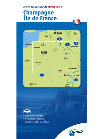 ANWB Wegenkaart Champagne , Ile de France