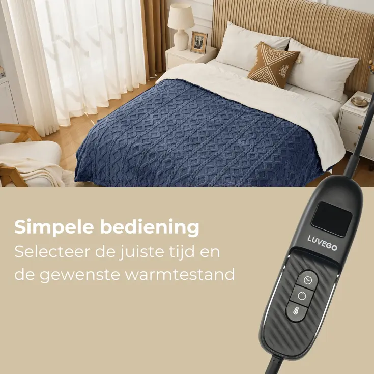Luvego - Elektrische Deken - timer