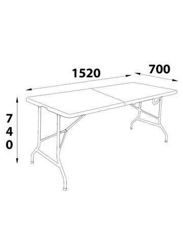 Opvouwbare Campingtafel 152x70 cm - Kunststof