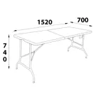 Opvouwbare Campingtafel 152x70 cm - Kunststof