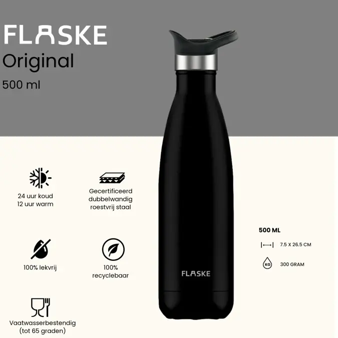 FLASKE 500 ml RVS Drinkfles