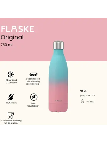 FLASKE 750 ml  RVS Drinkfles