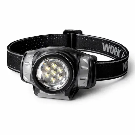 7 LED hoofdlamp met 3 standen