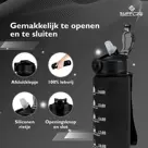 Supplife Motivatie Waterfles - Zwart - 1L