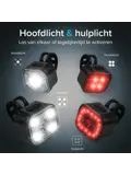 4x Fietslampjes - LED Achterlicht en Voorlicht