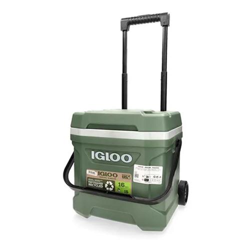 Ecocool Latitude 16 koelbox-15 ltr-groen - wielen