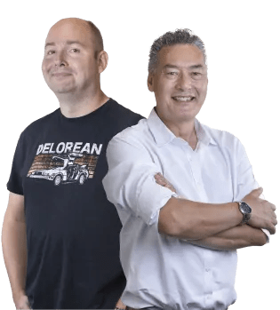 Portretten van Frank Buma en Gert Wisse