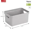 Sigma home - Opbergbox - 13L grijs - 6-delig