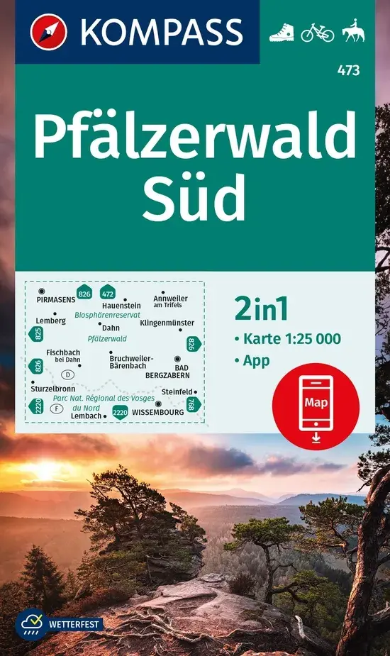 Kompass Wandelkaart WK473 Pfälzerwald Süd