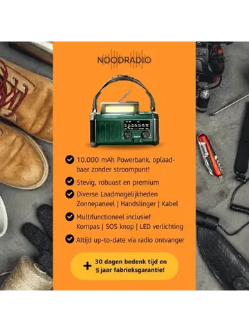 Noodradio solar Opwindbaar