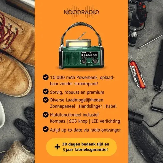 Noodradio solar Opwindbaar