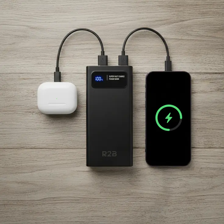 Powerbank 10000 mAh - Snellader & LED Dispay