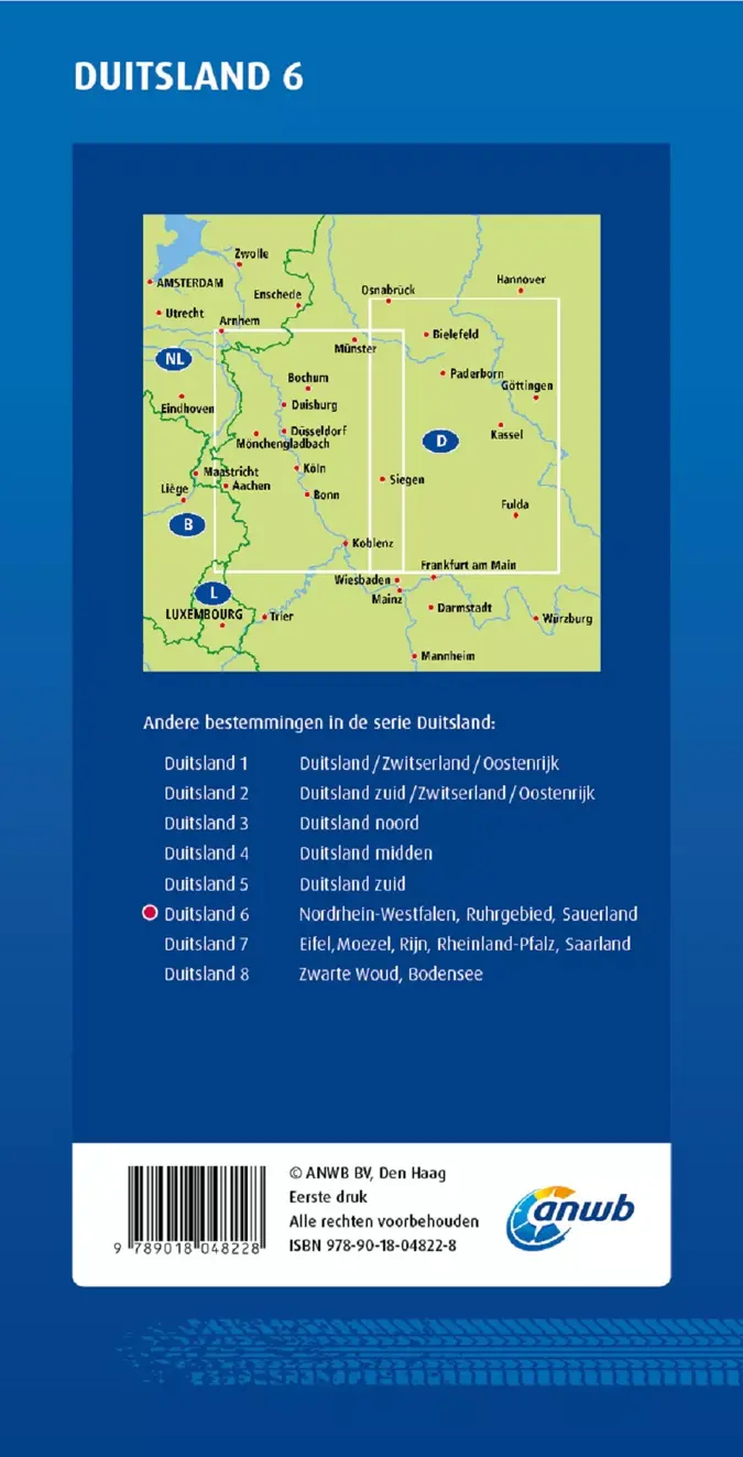 ANWB Wegenkaart Nordrhein-Westfalen, Ruhrgebied, Sauerland