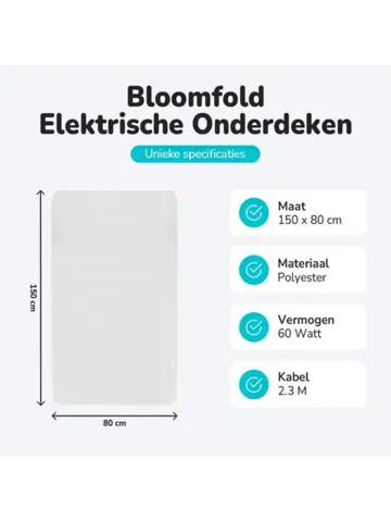 Elektrische Onderdeken 150x80cm