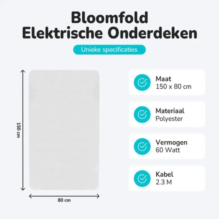 Elektrische Onderdeken 150x80cm