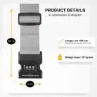 Kofferset 4-delig kofferriem + bagagelabels Zilver