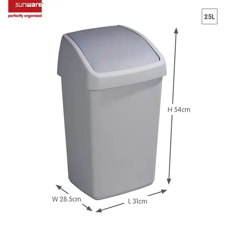 Delta - Prullenbak + swingdeksel - 25L