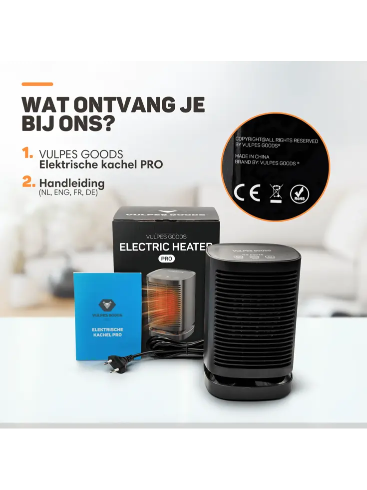 Elektrische Kachel  Zwart- 950W - Ventilatorkachel