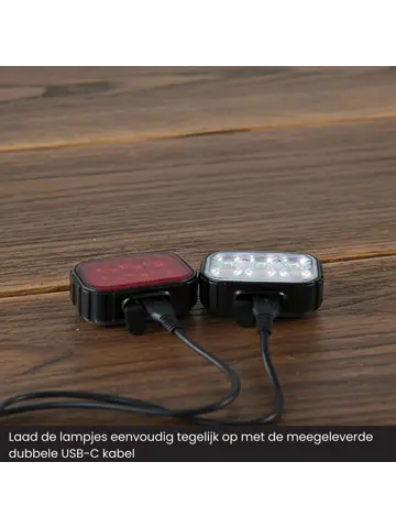 Fietslicht voor en achter USB-C Opladen