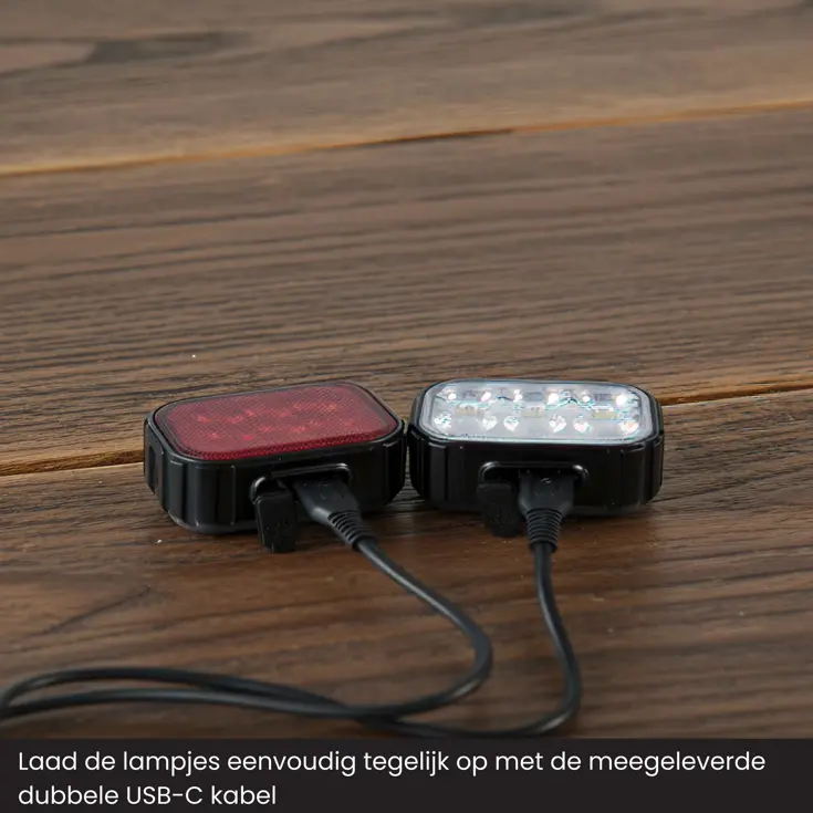 Fietslicht voor en achter USB-C Opladen