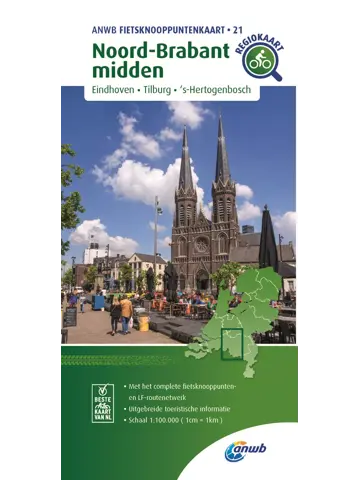 ANWB Knooppuntenkaart 21 Noord-Brabant Midden