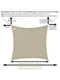 Schaduwdoek Waterdicht - 3.5x3.5x4.95m