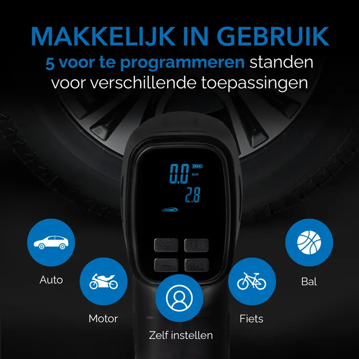 Donrox C542 Bandenpomp + Extra Batterij
