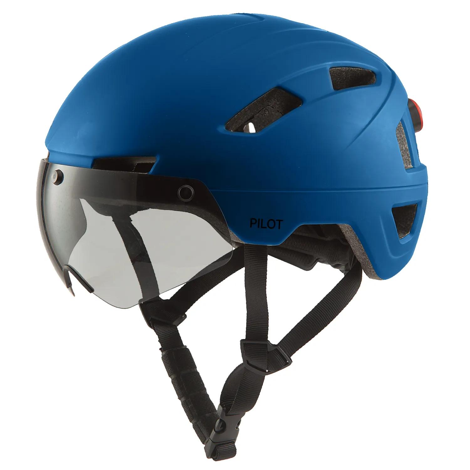 Go-off  PILOT fietshelm met vizier NTA certif.  Donker Blauw