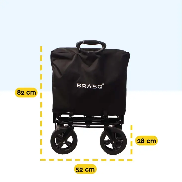 Bolderkar  Deluxe- Opvouwbaar - 100kg -Zwart