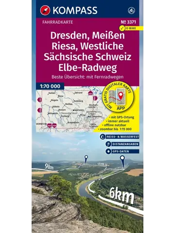 Fietskaart FK 3371 Dresden - Meissen
