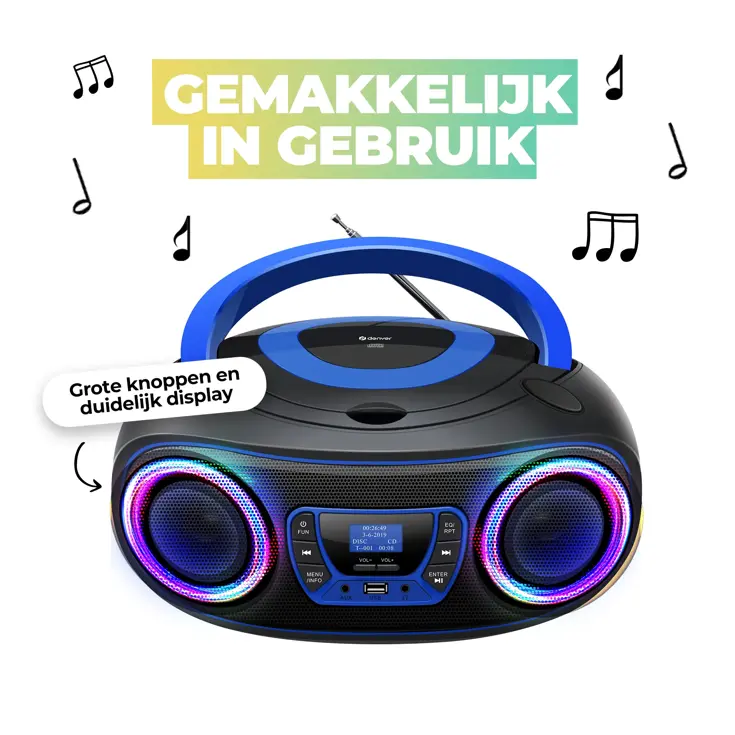DAB+ Radio CD-speler Bluetooth Lichteffecten
