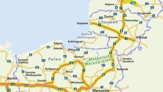 Kaart van Polen en Baltische staten