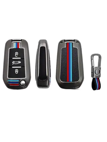 Metalen Sleutelhoesje voor Peugeot grijs A3