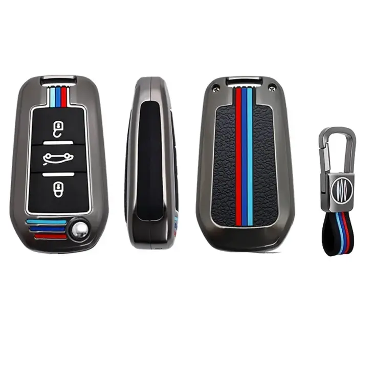 Metalen Sleutelhoesje voor Peugeot grijs A3