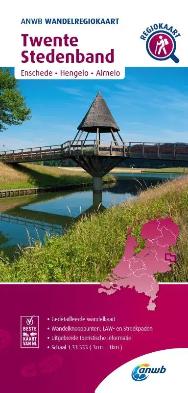 ANWB Wandelregiokaart Twente Stedenband