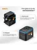 Universele Wereldstekker - USB C