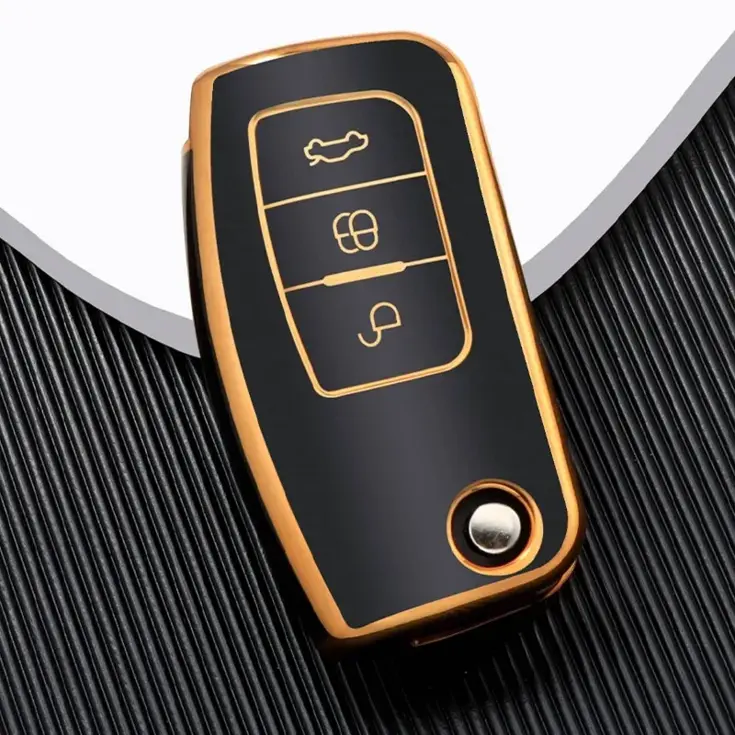 TPU Sleutelhoesje voor Ford goud G3