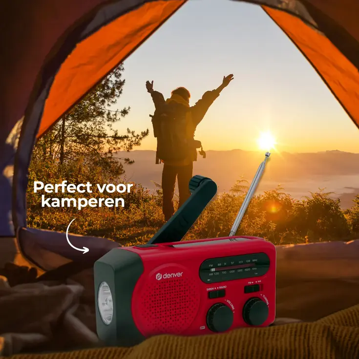 Noodradio FM Solar Powerbank Opwindbaar